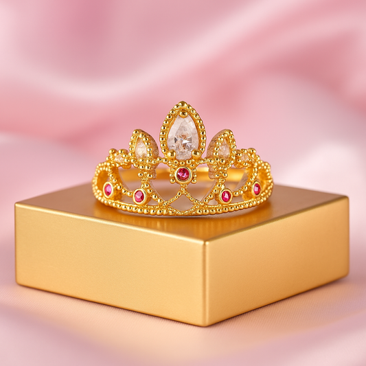 Anillo Ajustable De Rapunzel Bañado En Oro